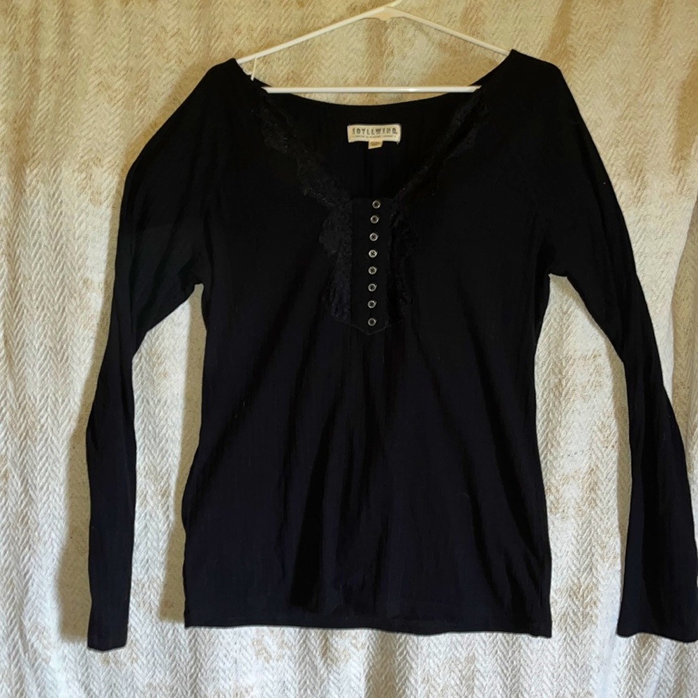 Black Long Sleeve Dress Top